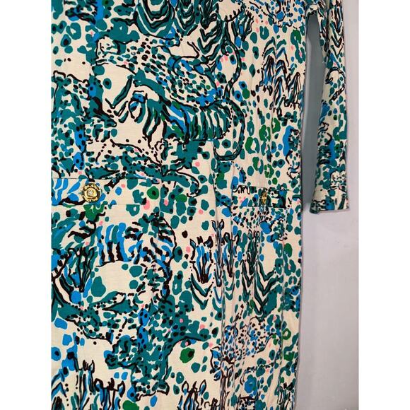 Lilly Pulitzer Corine Sea Oat Printed Long Sleeve Mini Dress xxs - Picture 4 of 6